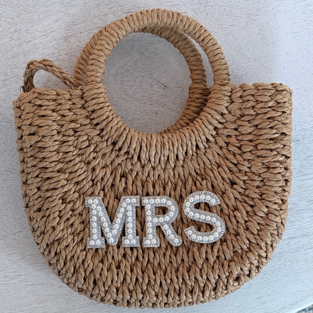 Bridal Tan Woven Handbag
